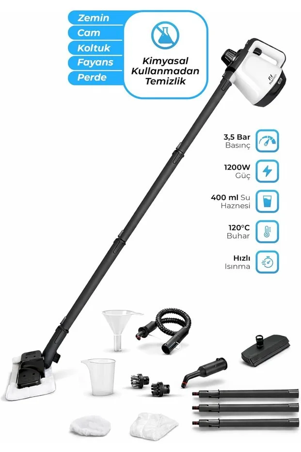 CB- 02A Buharlı Temizlik Makinası - Buharlı Temizleyici - Floor Max Set